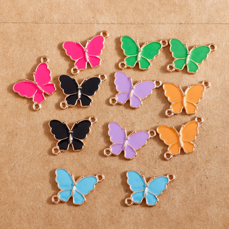 

10pcs Pretty Enamel Animal Butterfly Charms for Jewelry Making Earrings Necklaces Pendants DIY Jewelry Accessories Findings