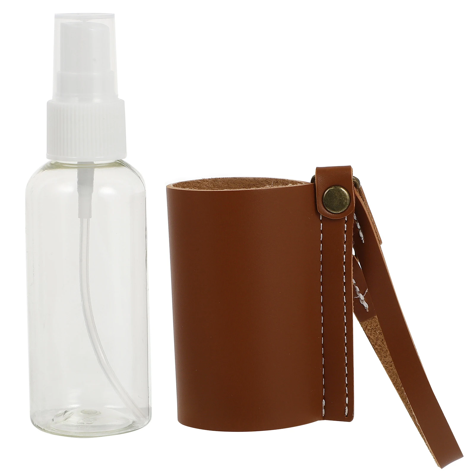

1 set Portable Hand Keychain 60ml PU Spray Bottle for Travel Shampoo LotionSoap Toiletry Refillable Bottles