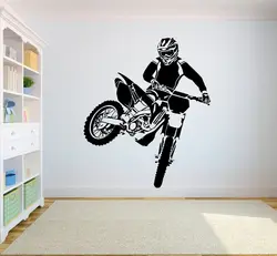 Wall Decal Motorcross Dirt Bike Sticker Bedroom Sport Dirt Bike Motorcycle Personalised Boys Teenager Room A-009