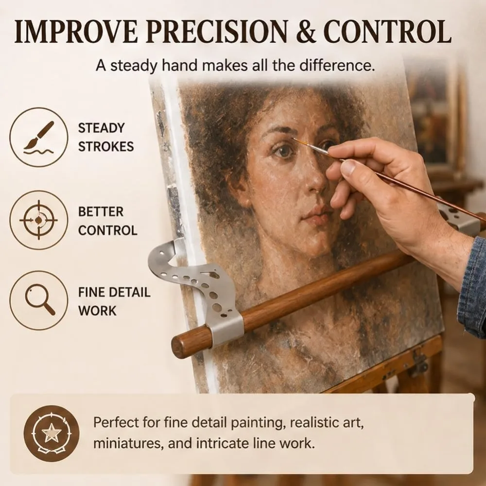 Stainless Steel Painter's Hand Support Wrist Bracket Self-locking Gravity Design Adjustable Height and Angle Suitable Sketching