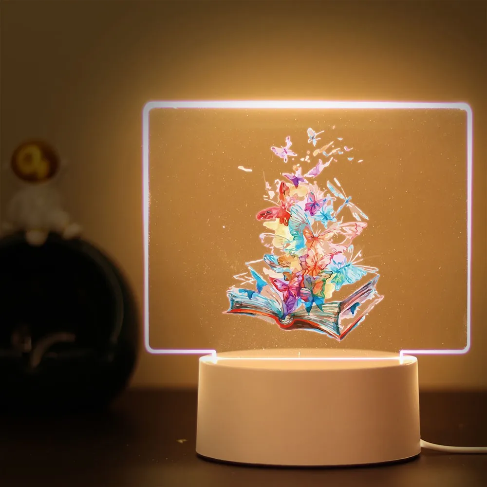 Beautiful butterflies 3d Illusion Night Lamp for Table Desk Decor the Boys Girls Birthday Gift