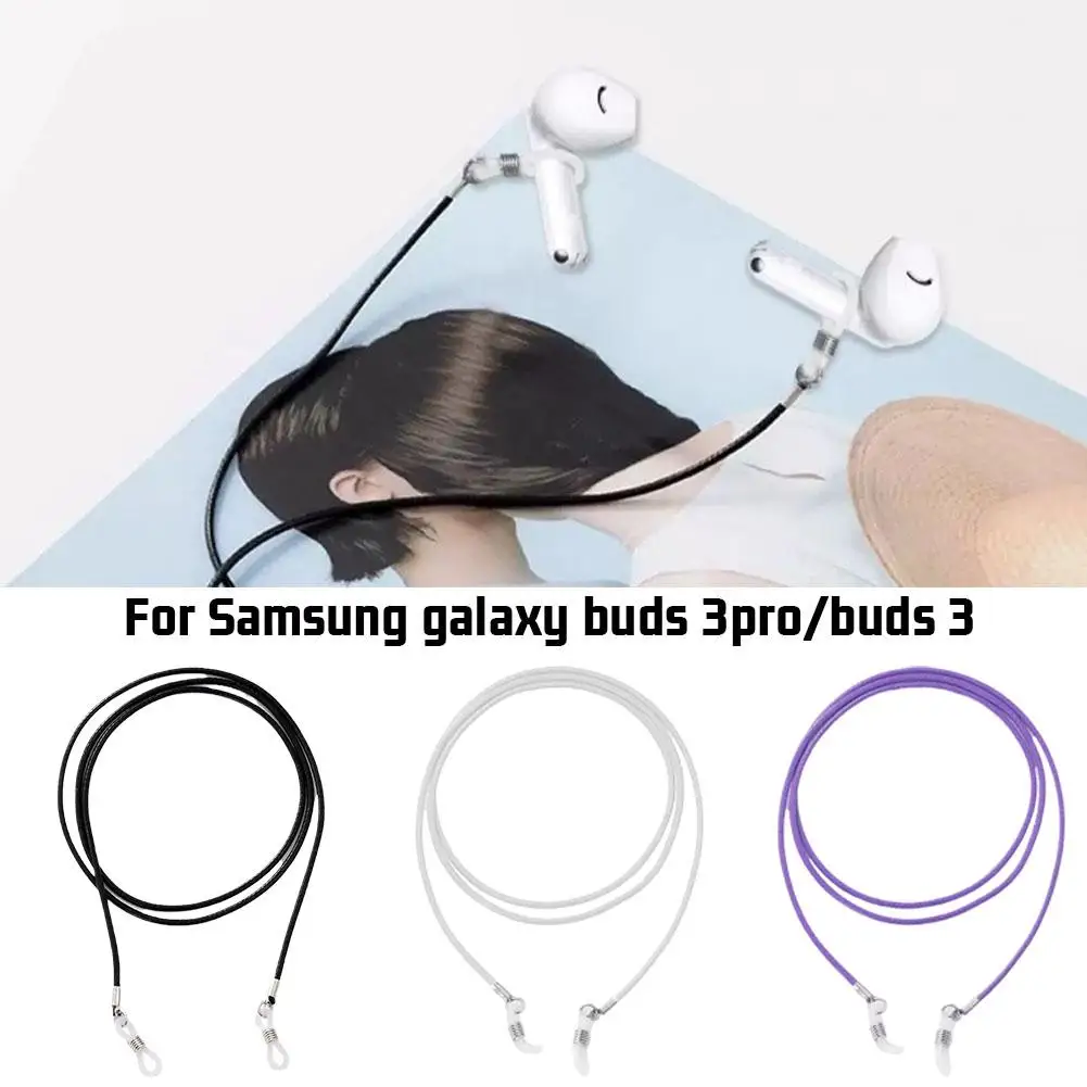 For Samsung Galaxy Buds3 Pro Headphone Anti-Lost Rope Silicone Hanging Lanyard Anti-Drop Tear-Resistant For Outdoor Sports C2T5