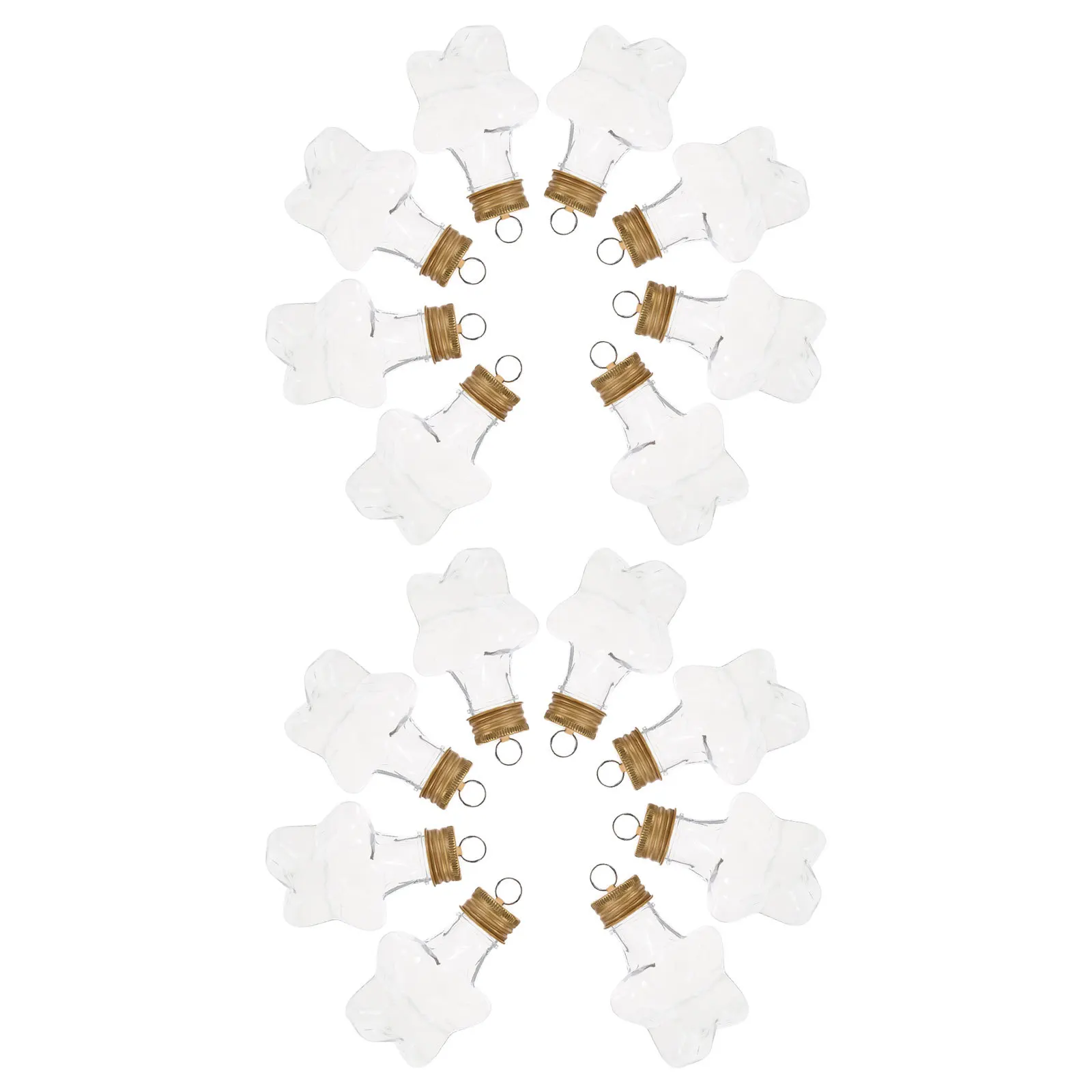 

16Pcs Christmas Candy Jars Star Shaped with Lids Reusable Holiday Decoration Bottles for Tree Window Fireplace Display