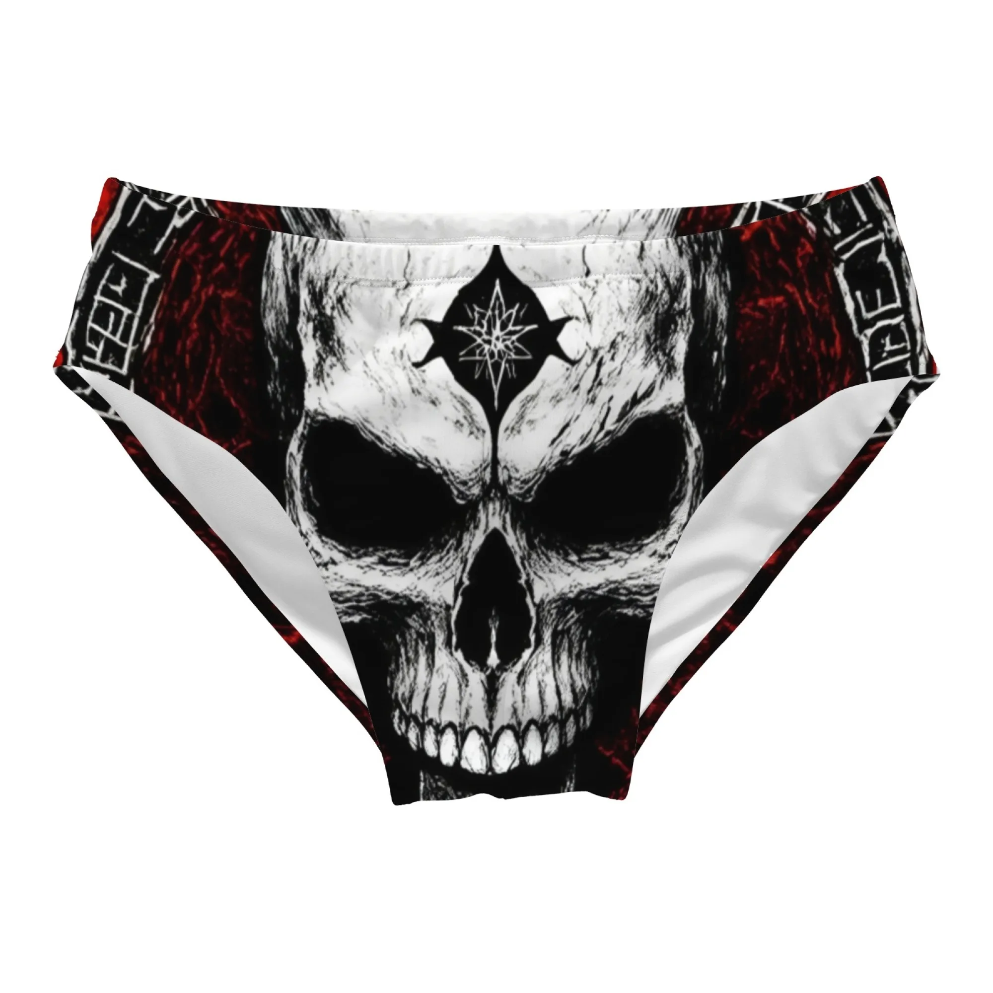 Rune Skull Swim Trunks Lightweight Comfortable Sexy Men's Triangle Swim Trunks Pool Party Beach Vacations Edgy Sexy Mens Bikinis