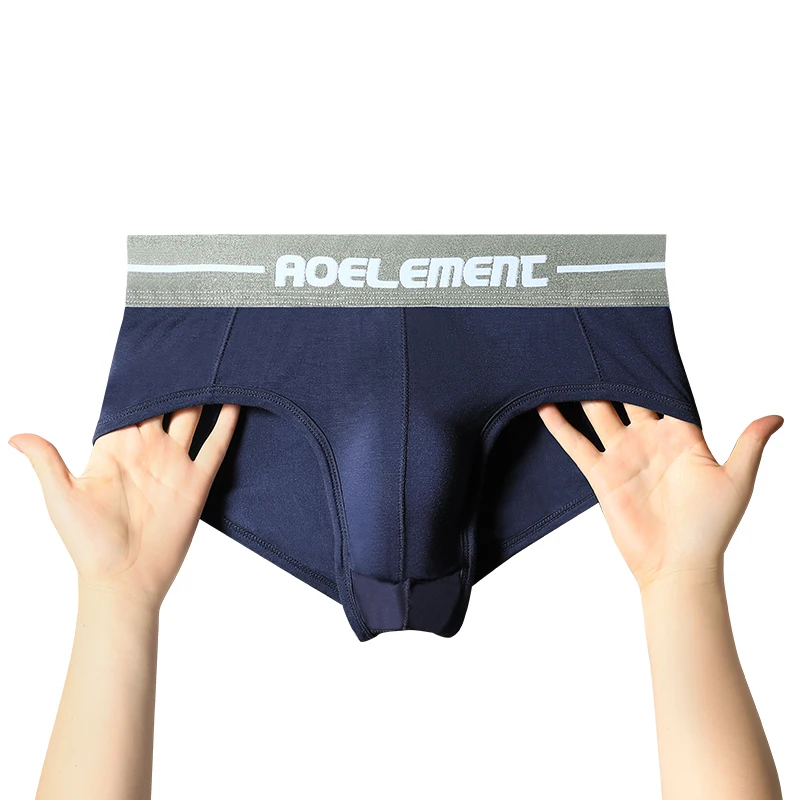 Modal capsule lift U convex men's underwear bullet separate ice silk capsule pouch briefs