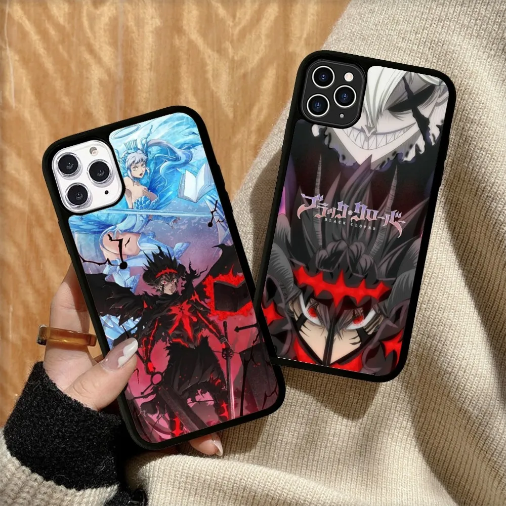 Black Clover Phone Case Silicone PC+TPU For For iPhone  11 12 13 14 15 16 Plus Pro Max Cover