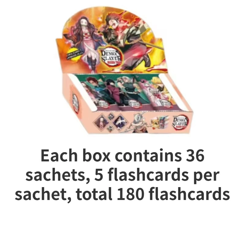 New Dragon Ball Anime Cards 180PCS ONE PIECE English Non-repetition Flashcards Demon Slayer Table Game Deck Box NARUTO Kids Toys