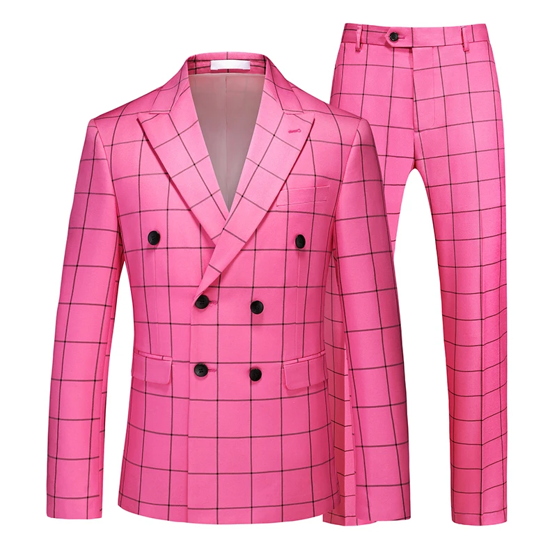 2025 Fashionable Slim Fit Single/double Breasted Wedding Suits for Men, Multi-color Striped/checkered Mens Blazer Sets (2 Piece)