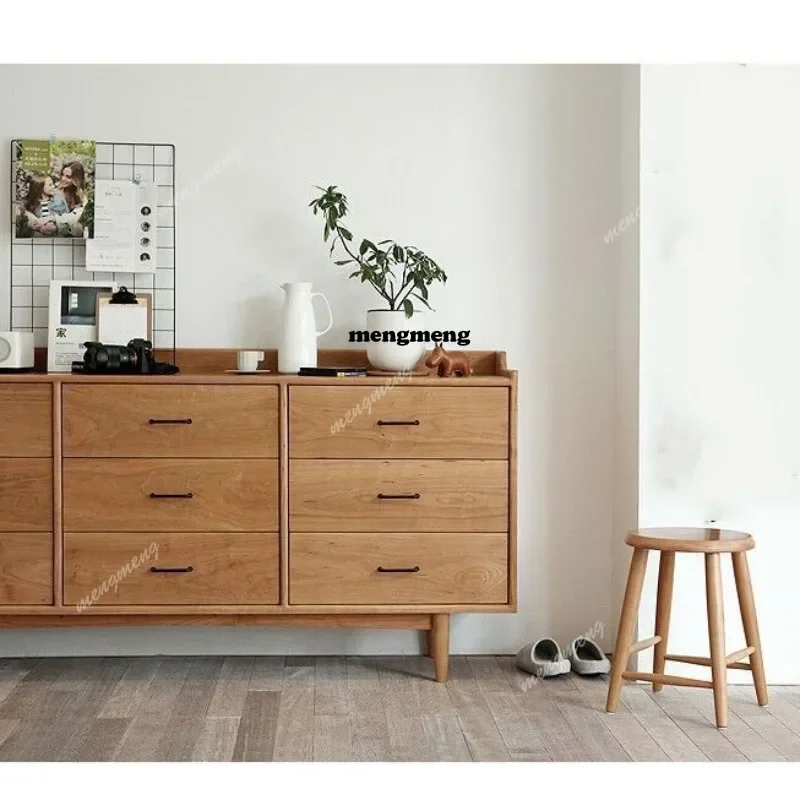 AB03  Nordic solid wood dining side cabinet, dining storage, drawer cabinet, living room multi-layer nine-chest cabinet
