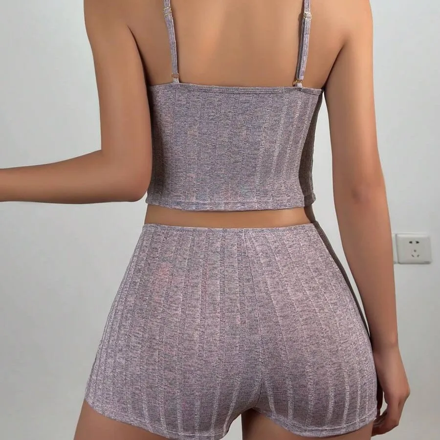 ملابس نوم قصيرة الأكمام ملابس مثيرة للنساء بيجامات صيفية طقم بيجامات نسائي ملابس منزلية طقم ملابس داخلية نسائية للنوم #6