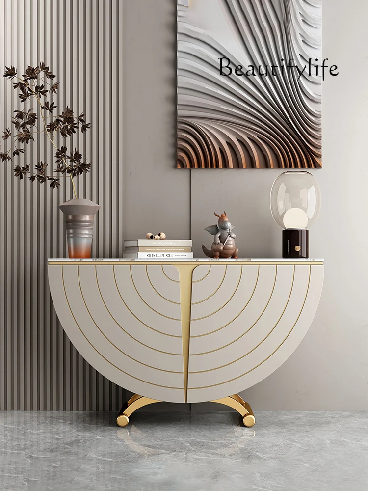 Light Luxury Fan-Shaped Entrance Cabinet Home Cabinet Simple Modern High-End Side View Cabinet Decoration Locker