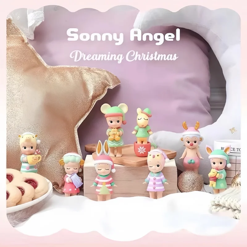 Genuine Sonny Angel Dreaming Christmas Series Blind Box Toys Dolls Cute Anime Action Figure Ornaments Figurines Dolls Xmas Gifts