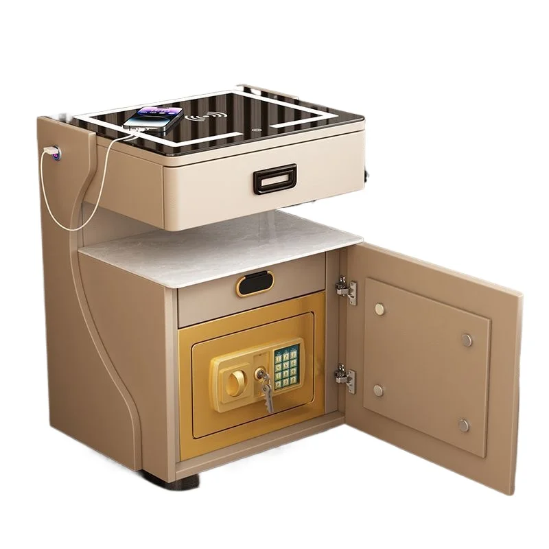 

Smart bedside table with safe Home integrated bedside safe Bluetooth audio smart