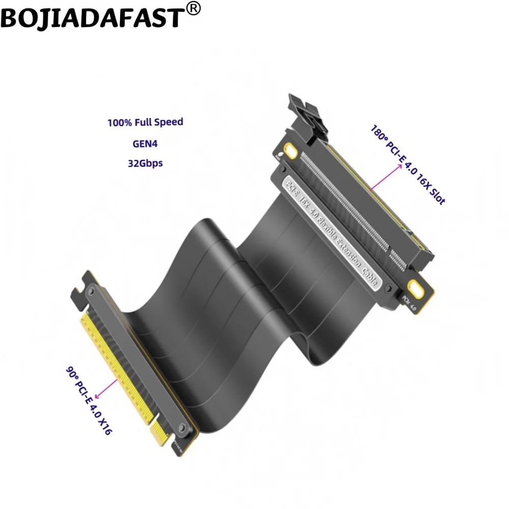 

180 90 градусов PCI-E 4,0 16X к PCIe X16, удлинительный кабель графического процессора, 20 см для RTX3090ti RTX4090ti RX6900XT RX6800XT