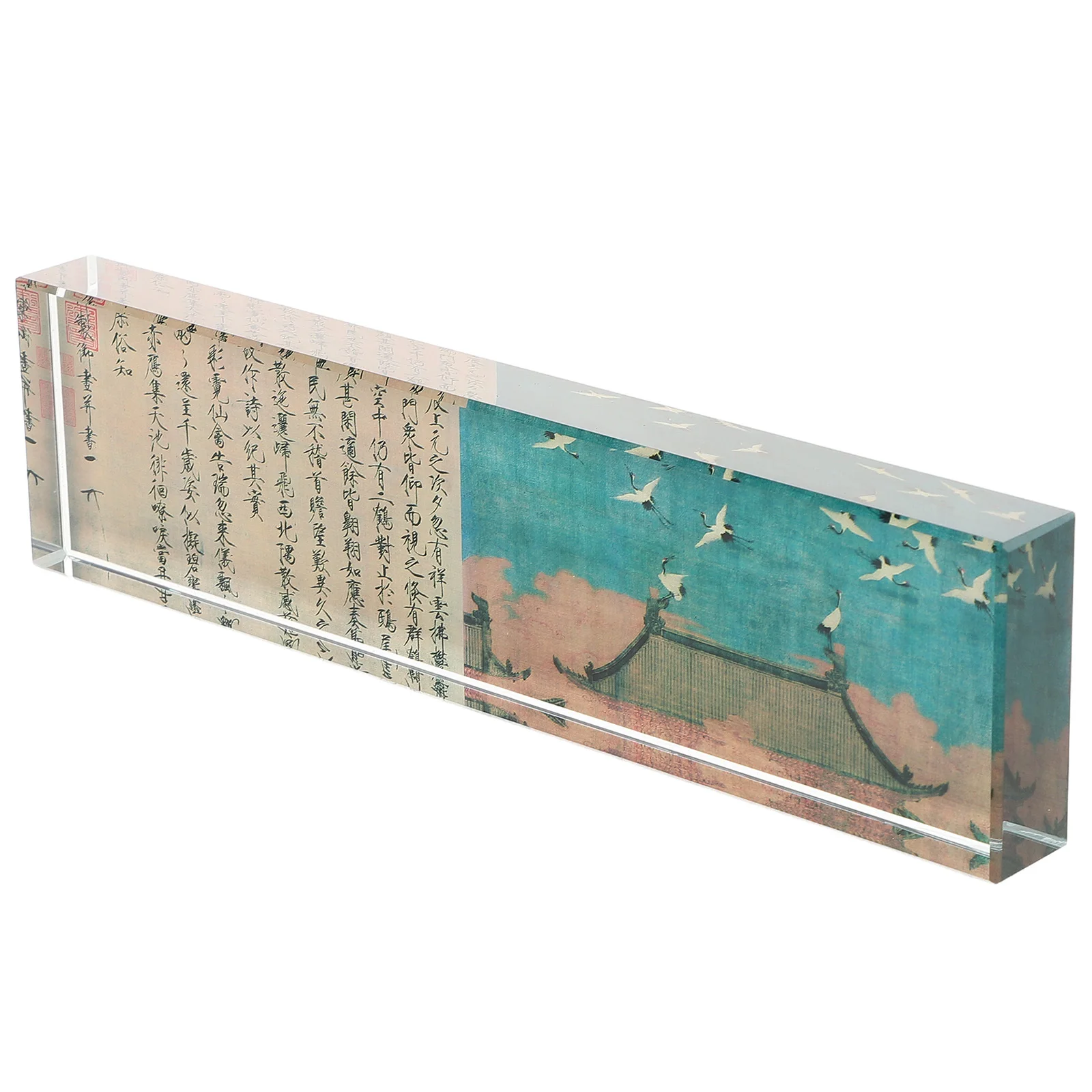 

Clear Glass Rectangular Calligraphy Paperweight Functional Decorative Tool for Calligraphy Painting Writing Practice Weight