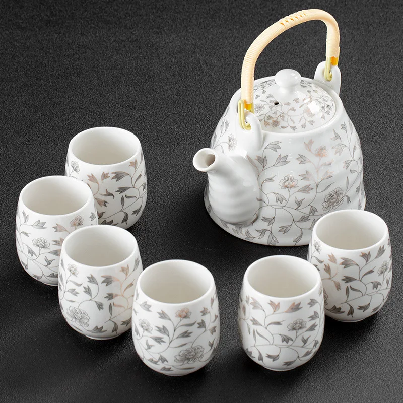 

Premium Quality 1 Teapot 6 Cups Tea Set with Large Capacity Lift - Handle Teapot, Perfect for Entertaining