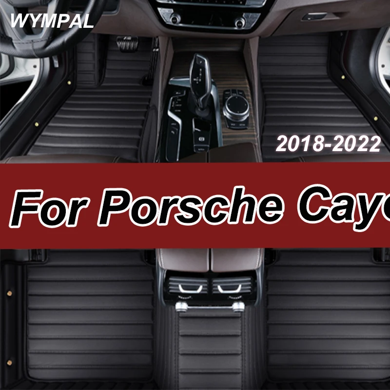 

Luxury Leather Car Floor Mats For Porsche Cayenne 9Y0 9Y3 2018~2022 5 Door Anti-dirt Pad Car Mat Luxury Tapis Voiture Car