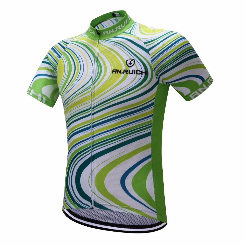 

Green Stripe Design Men Cycling Jersey 2018 Short Riding Bicycle Cycling Clothing Men Sport Jerseys Customized/Wholesale Service