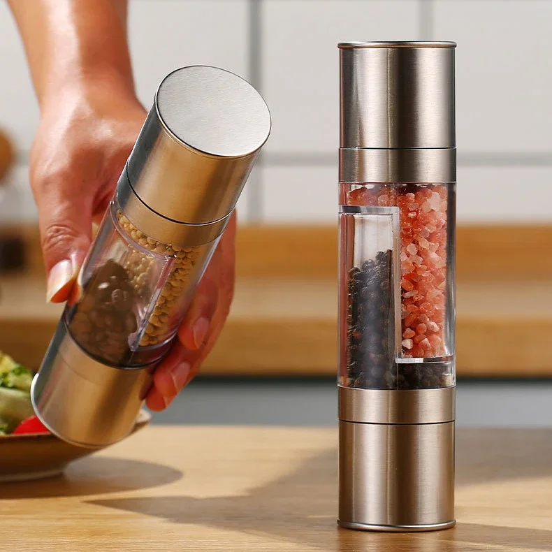 1pc Pepper Grinder Household Sea Salt Ginder Stainless Steel Spice Grinder Manual Sea Salt Mill Spice Crusher Reusable