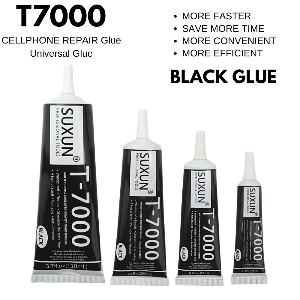 15/25/50/110ML Universal DIY Glue T-7000 SUXUN T7000 Glue Black Contact Phone Repair Glass Plastic Adhesive