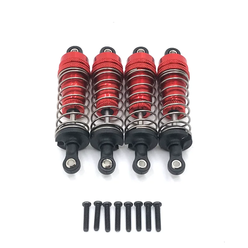 Metal Upgrade Retrofit 4PCS External Spring Hydraulic Shock For WLtoys 1/14 144010 144001 144002 1/12 124017 124019 RC Car Parts