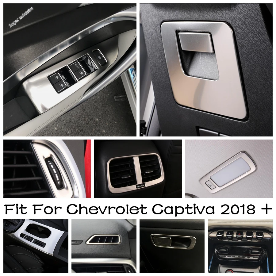 

Interior Center Console Panel Covers For Chevrolet Captiva 2018 - 2021 Car Styling Stainless Steel Main Driving Storage Box Trim