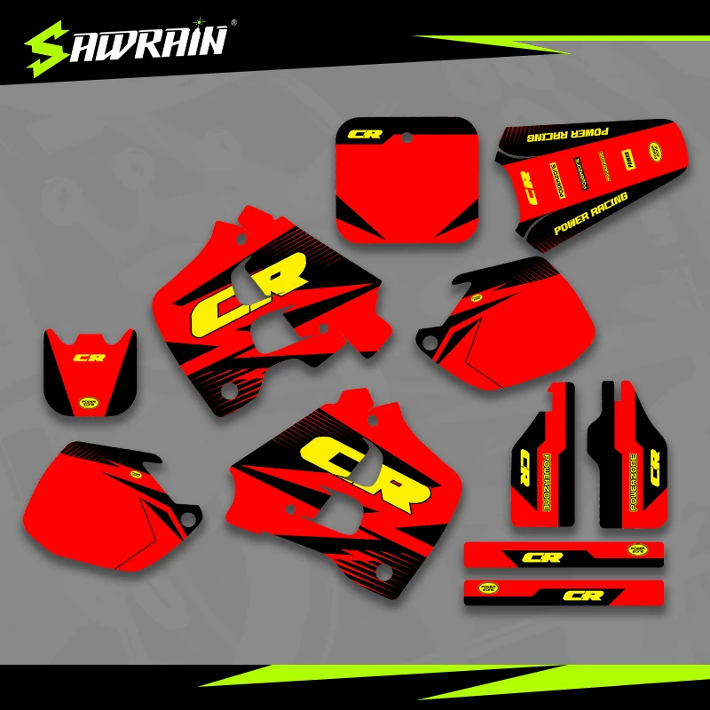 

Sawrain Motorcycle Graphics Backgrounds Decal Stickers Kits for HONDA 91-92 CR125 250 02