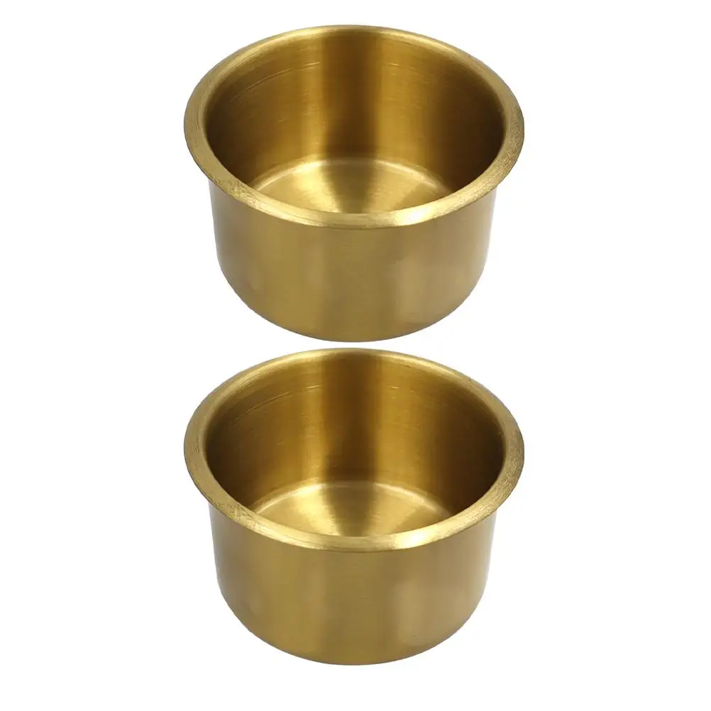 

2Pcs Multifunctional Car Cup Holder Copper Inserts for Boat RV Stable Reliable Beverage Rack Vehicle Accessories