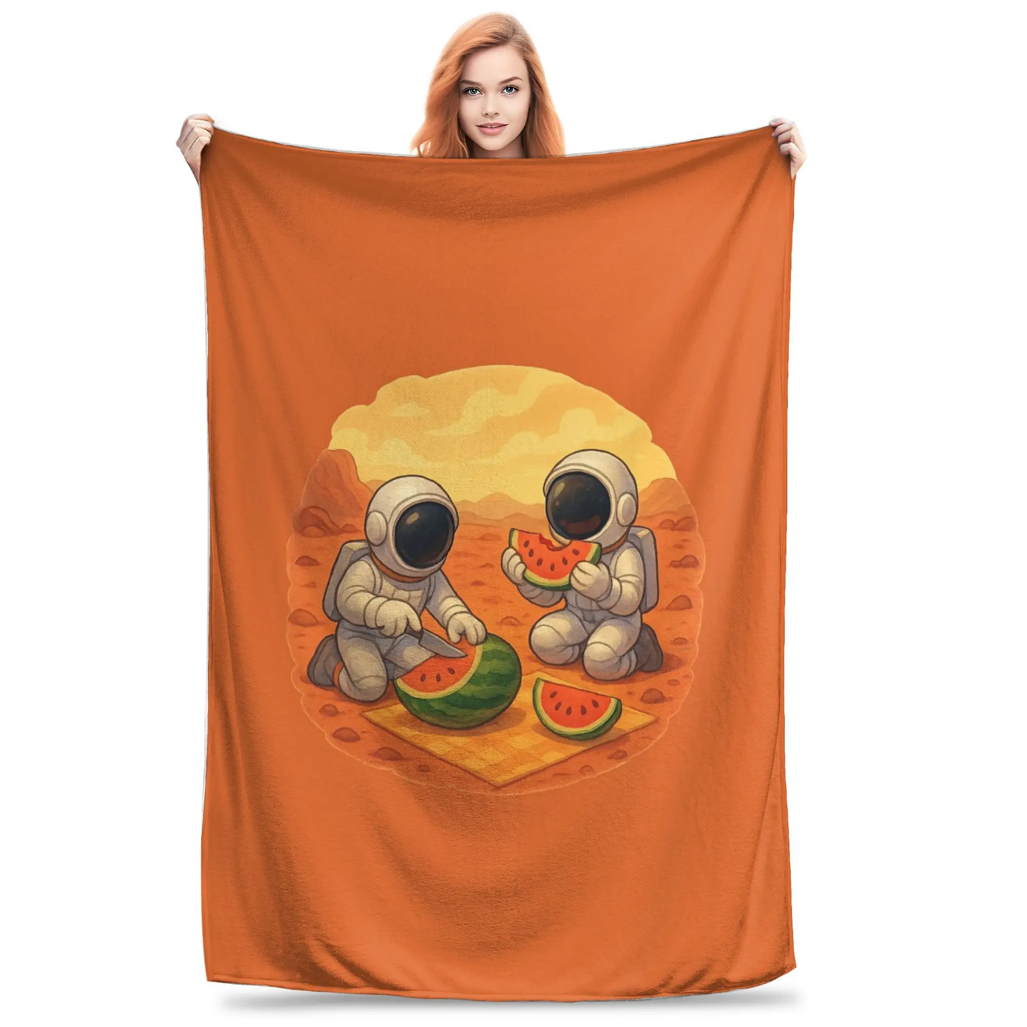 Mars Melon Moments Blankets Portable Fleece Sofa Throw Blanket for Couch Bedding Outdoor Throws Bedspread Quilt