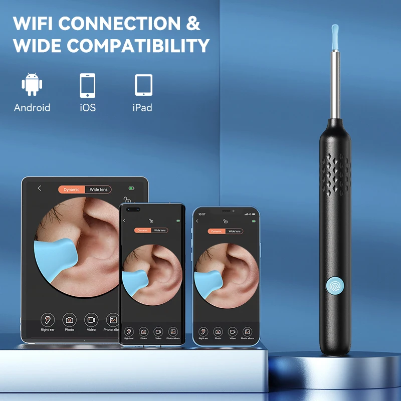 Visual Ear Cleaner with Camera Ear Wax Removal Otoscope USB Charge 8MP Endoscope Tool Earpick MIni Camera Health Care Set Tool