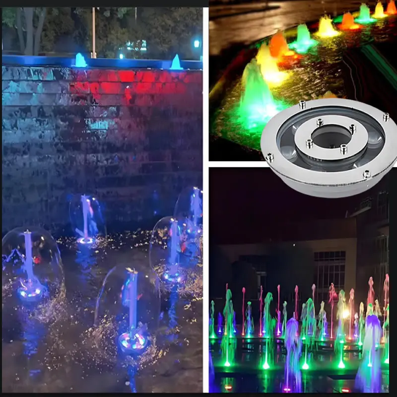 LED Fountain Pool Light RGB Waterproof IP68 Underwater Lamp 12V 12W 24W Swimming Pool Landscape Lamp