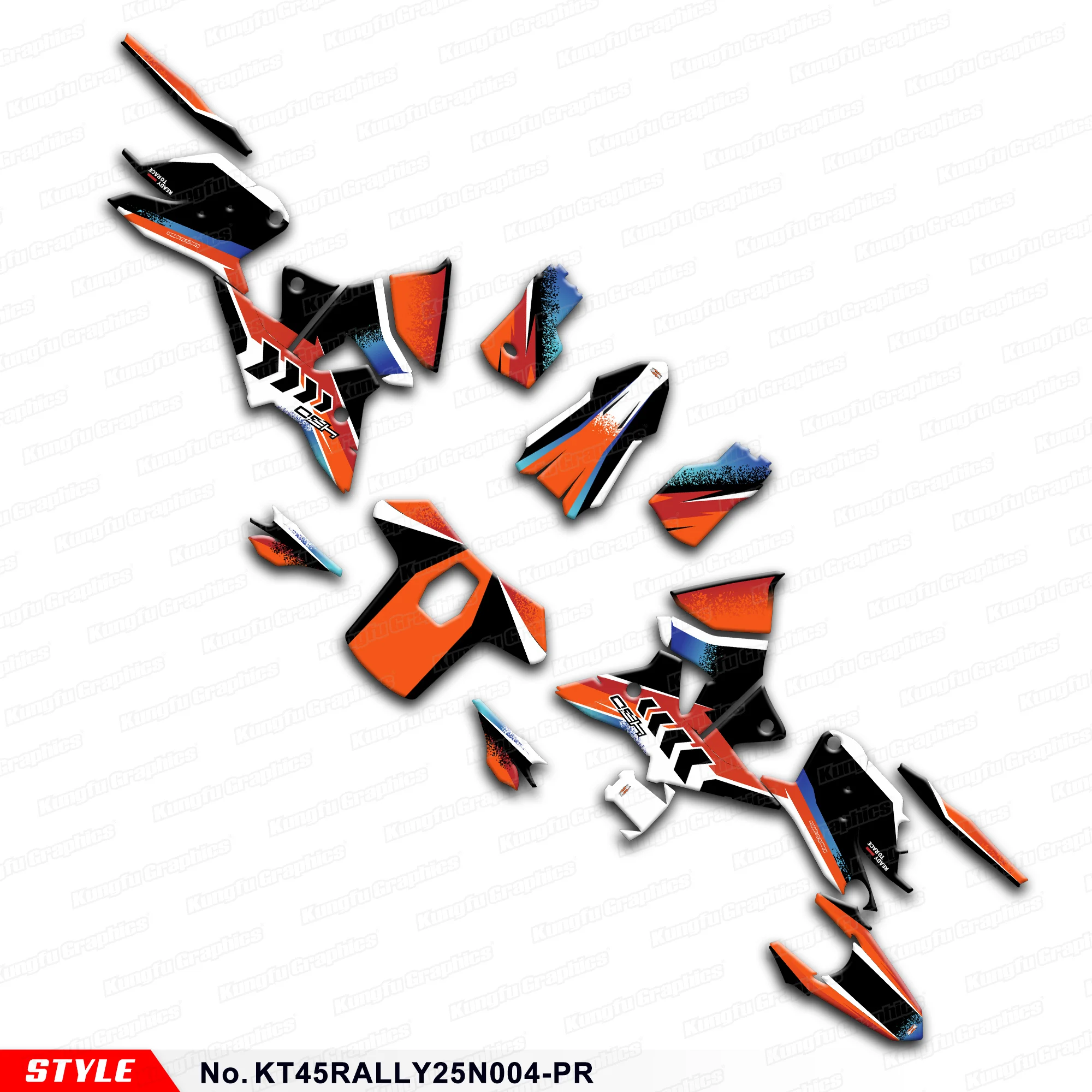 

JY RACING Motorcycle Graphics Stickers Complete for 2025 KTM & Husqvarna 450 RALLY, Accessories, KT45RALLY25N004-PR