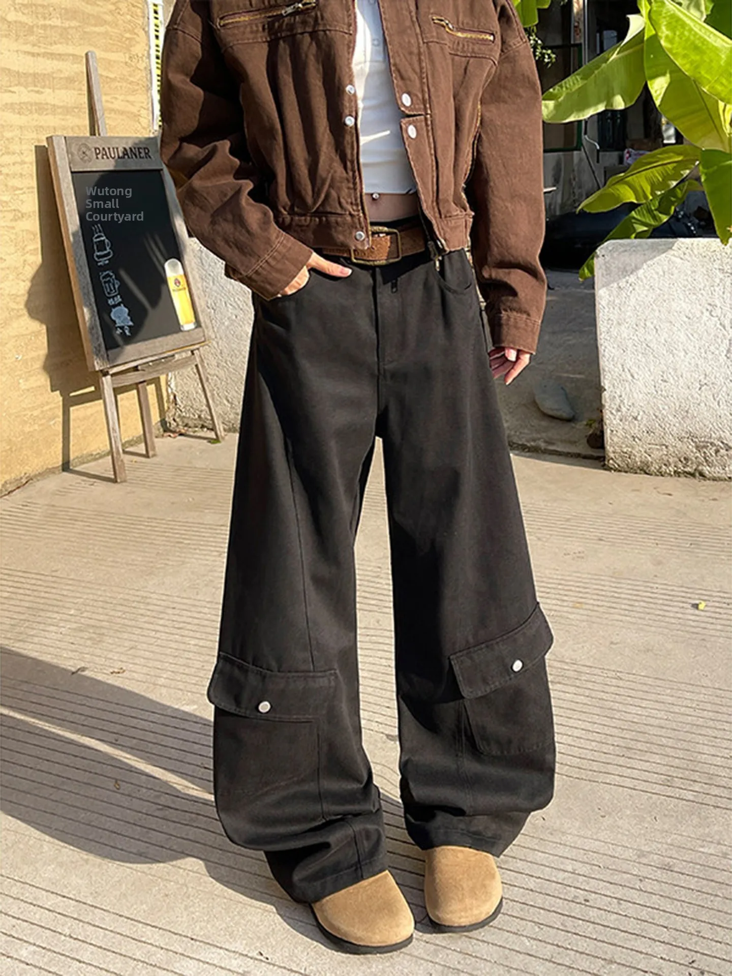 

American Retro Workwear Casual Pants Men's Spring New Trendy Brand Multi-ket Loose Straight Large Size Wide Leg Knife Pants