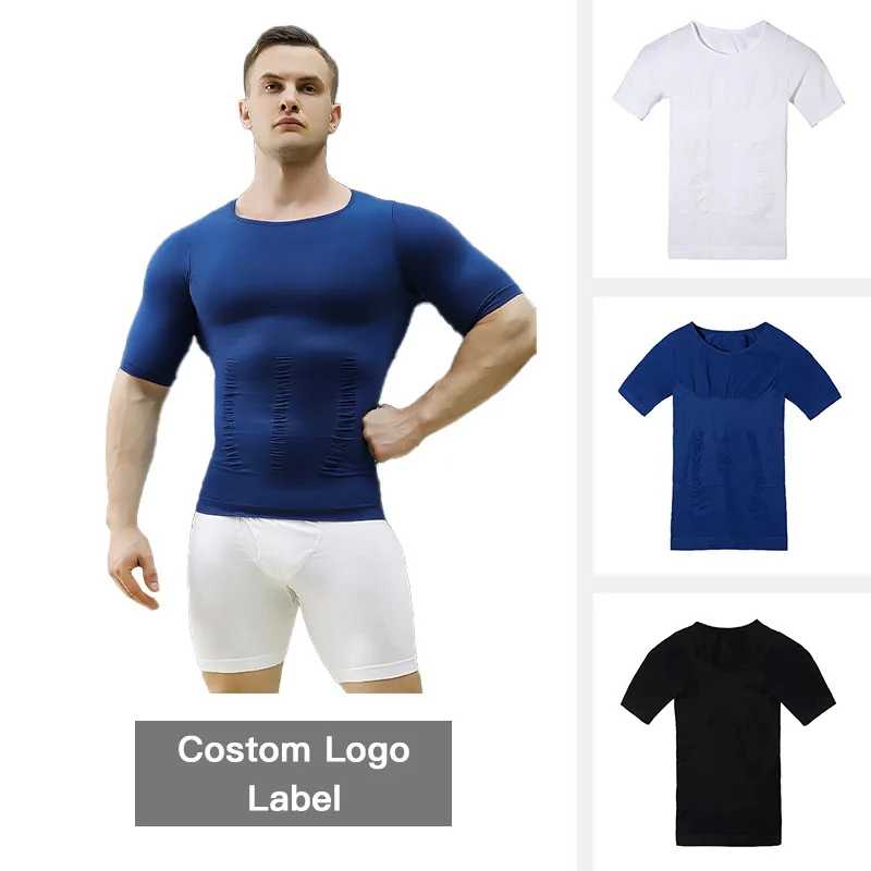Summer Men's Corset Waist Sweat-absorbing Breathable Fitness Sports Body Sculpting Seamless Short Sleeves