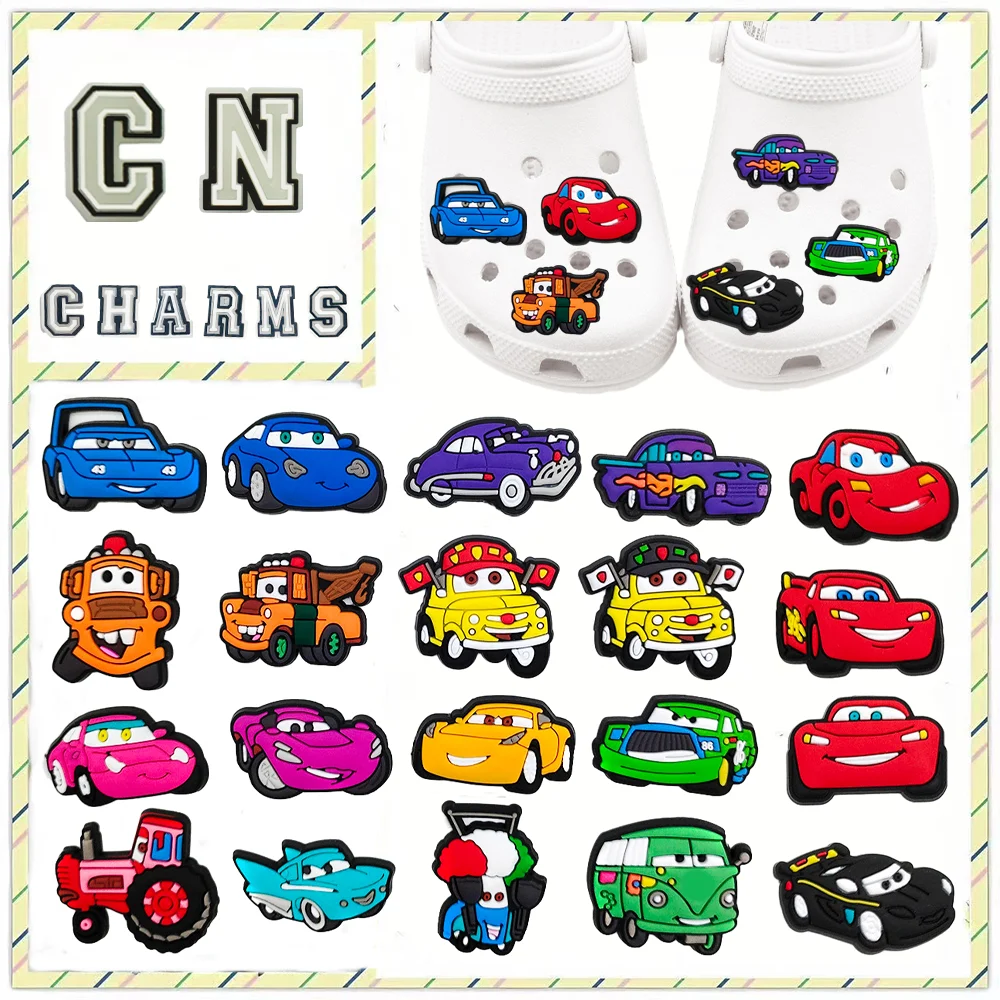 MINISO 1pcs Disney cartoon Automobile Mobilization DIY shoe charms Accessories buckle clogs sandals decorate kids gift