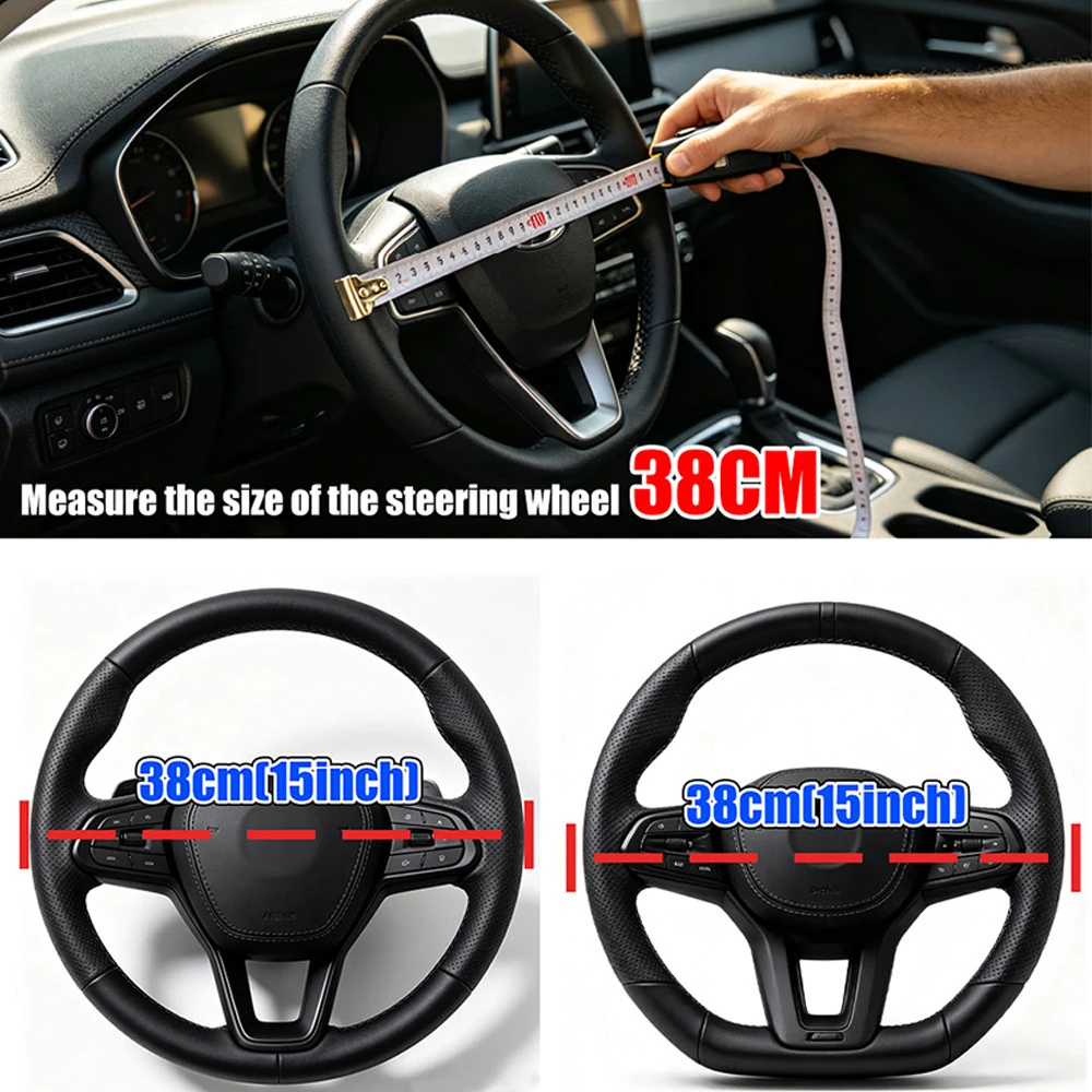 Suitable for Lada New Suede Leather Non-Slip Car Steering Wheel Cover Interior Parts For Vesta Granta Largus X-Ray Priora Samara