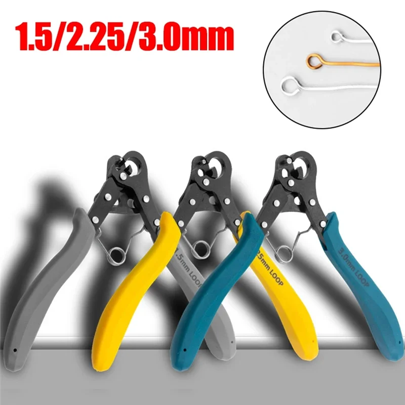 Luckhopping كماشة بأنف مستديرة 1.5/2.25/3.0 مللي متر لسلك المتداول ذو طيات لسلك لف الانحناء إصلاح لتقوم بها بنفسك أداة صنع المجوهرات Yel