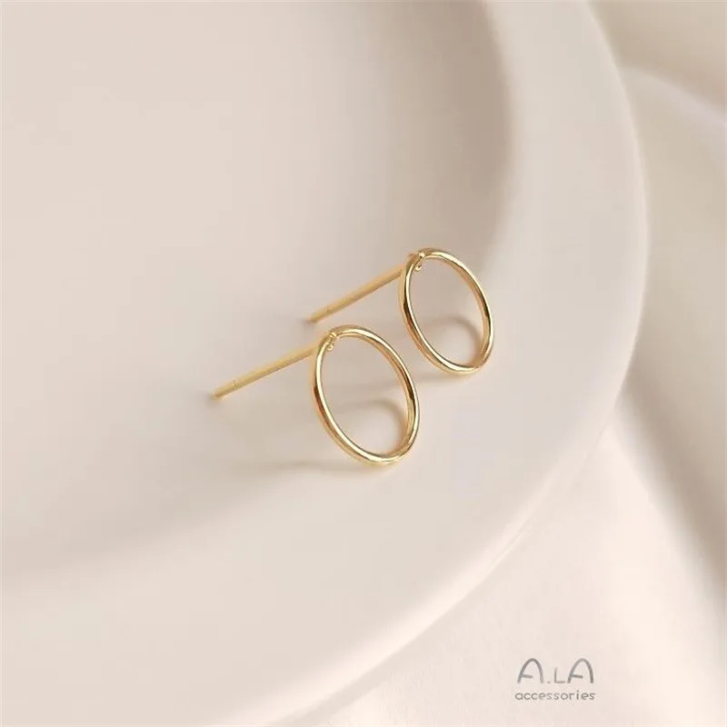 14K Of Gold Plated Round Ring Earrings Stud Earrings Twist Ring Earrings Hmade DIY Circle Hmade Ear Jewelry Accessories