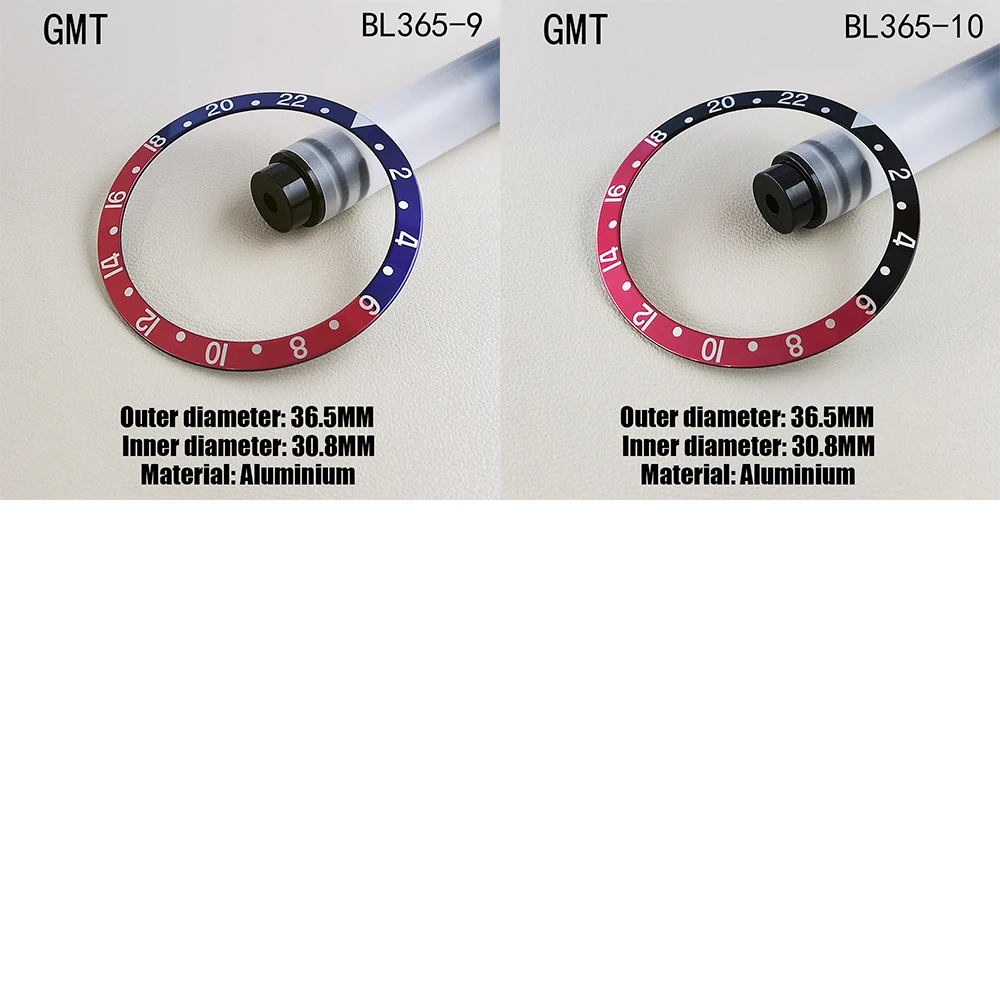 36.5*30.8 مللي متر إطار ساعة إمالة عالية الجودة الألومنيوم ورقة الرجال ساعة اكسسوارات الساعات صيانة أجزاء مضيئة الخرز