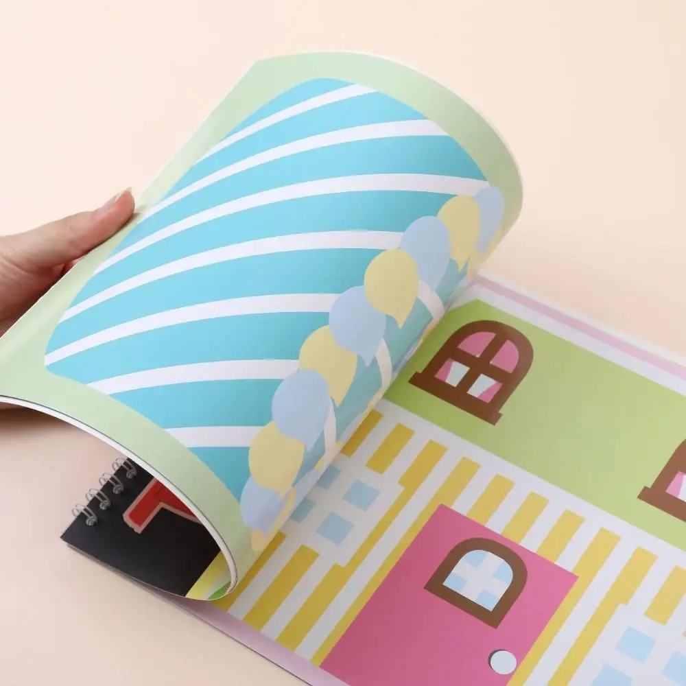 Handmade Material Children's Tape Sticker Book Educational Montessori Cartoon DIY Set Cartoon Early Learning Tape Coloring Toy