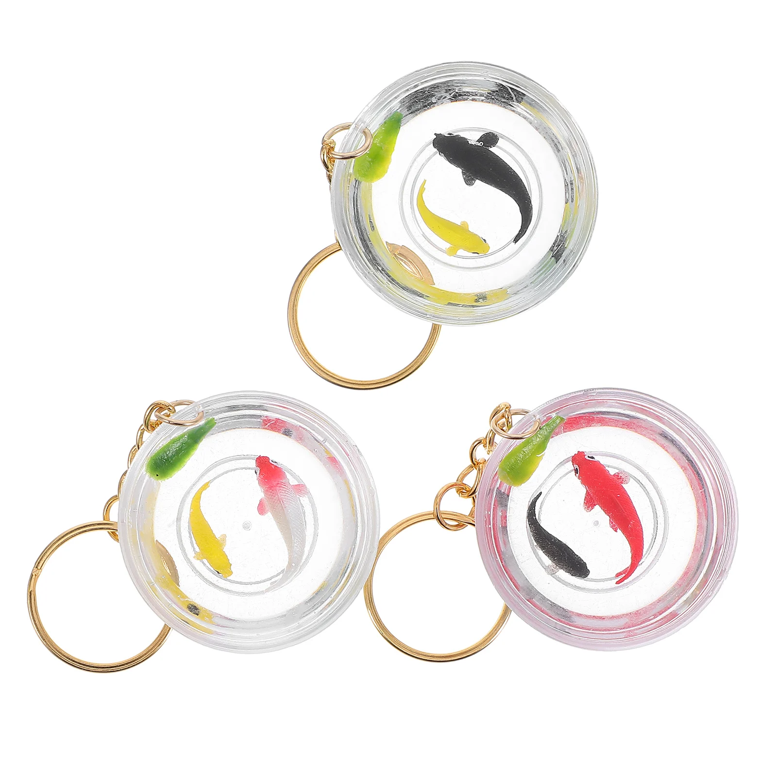 

3 Pcs Fish Keychain Cartoon Keyring Bag Decor Durable Metal School Bag Pendant Key Ring for Decor PHONE Chain Charms
