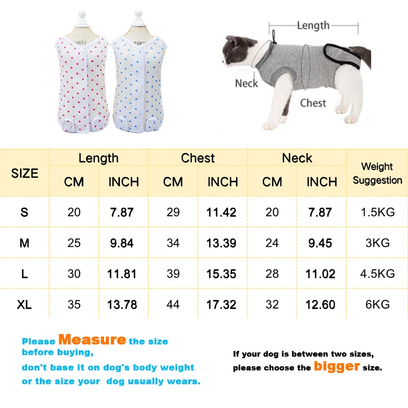 Cat Anti-licking Sterilization Clothes Pet Weaning Suit For Small Dog Cats Surgery Jumpsuit Puppy Anti-scratch Body Strap Vest