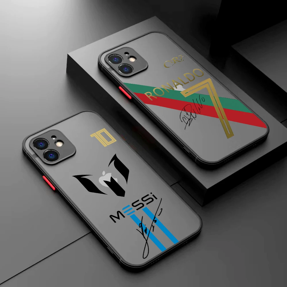 S-Spuerstar M-messis C-cR7-R-Ronaldos Phone Case For iPhone 16 15 14 13 12 11 Mini Pro Max XR XSMax Plus Matte Clear Back Cover