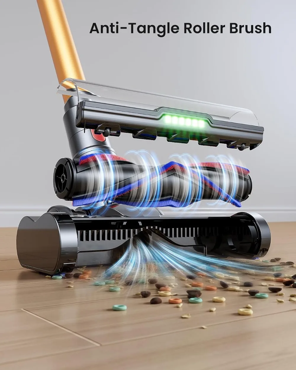650W 55Kpa 70Mins Cordless Vacuum, Hurricane Mode, Anti-Tangle, Self-Standing, 1.8L Cup for Home Pet Hair view 5