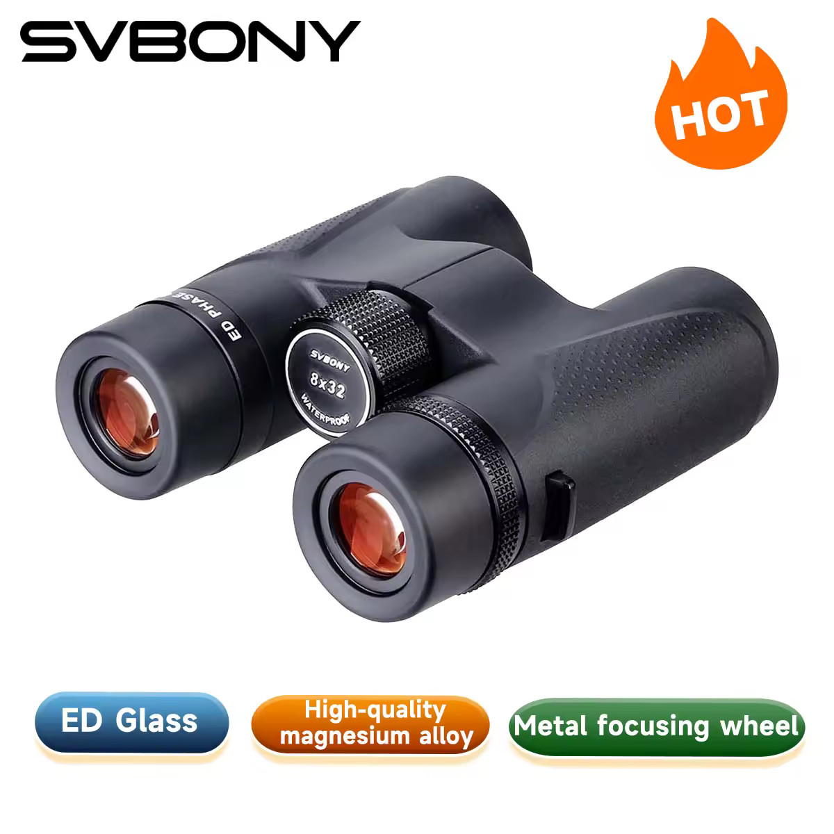 Svbony SV202 8X32/8x42/10x42/10X50 ED Binoculars IPX7 Magnesium Alloy Body long range Binoculars BAK4 for Bird Watching Camping