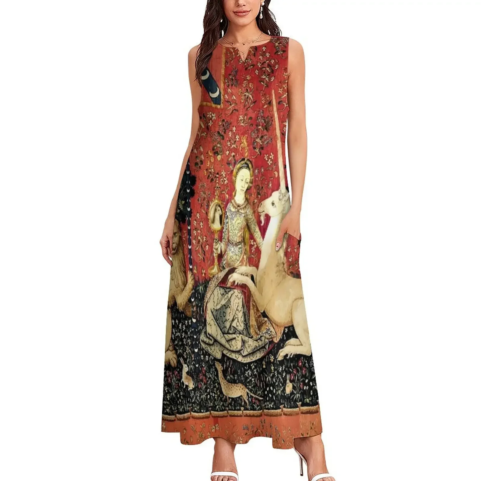 The Lady and the Unicorn: à Mon Seul Désir - فستان طويل البصر للنساء فستان طويل فستان نسائي للحفلات الفاخرة #2