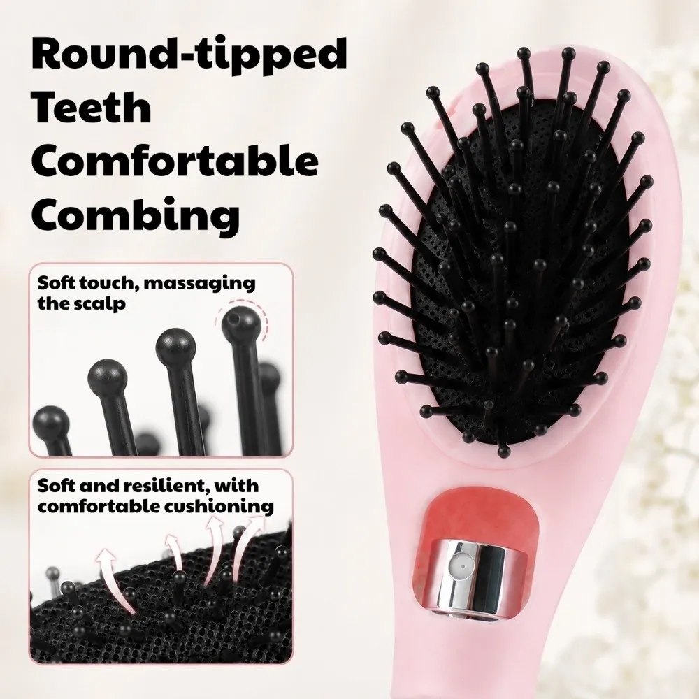 Multi-Function Misting Hair Brush Hair Care Anti-Frizz Spray Massage Comb Scalp Nourish Anti-Static Hair Brush with Keychain