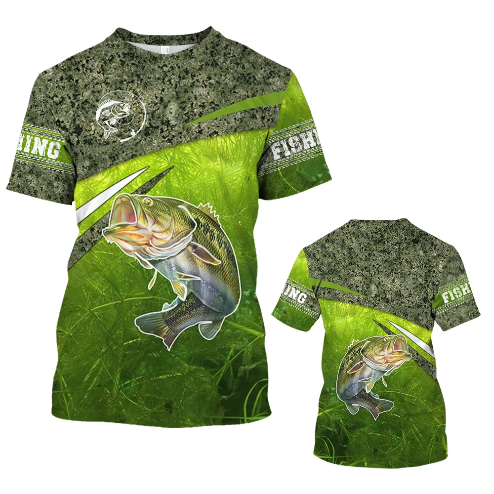 Outdoor Fishing Fully Printed T-Shirts Mens 3D Tee Shirt Casual Short Sleeve Tops Oversized Clothing 2023 Summer Popular