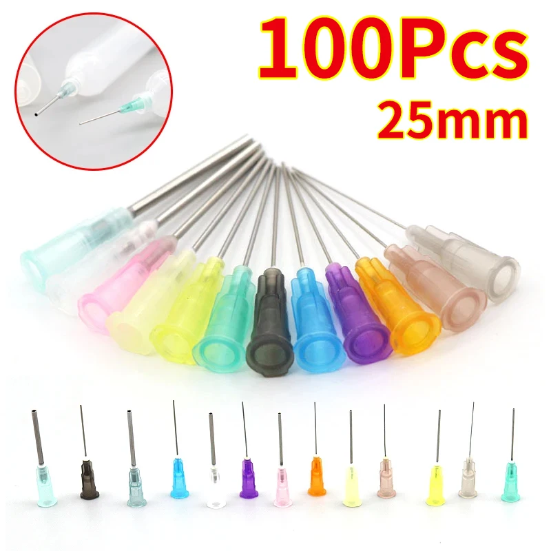 Dispensador de Cola Agulha Polegada Baioneta Agulha Adequado para Cola Líquido e Seringa 1427g 100 Pcs 25 mm