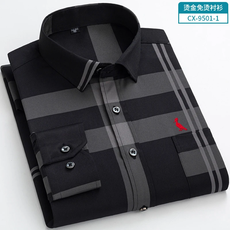 Duplo Xex masculino smart slim fit camiseta de manga longa, roupas masculinas, trabalho, 2022